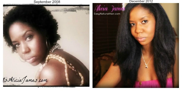 big chop and four year natural hair comparison